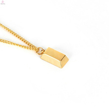 Custom Gold Brick Bar Bullion Personalize Necklace